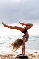 Yoga on the surfboard at our junior camp France