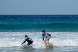 Surf lessons are fun in our surf camp Fuerteventura