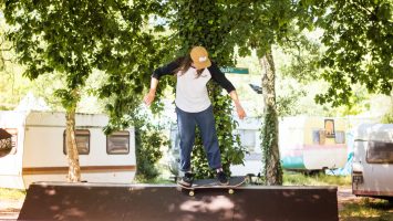 Skate session on a layday in surf camp Moliets