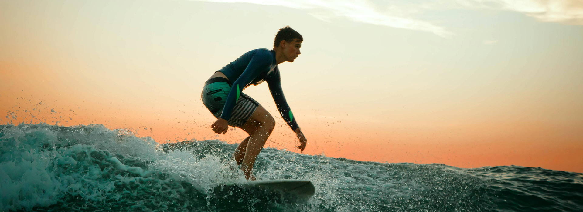 Youth surfer in Planet surf camp