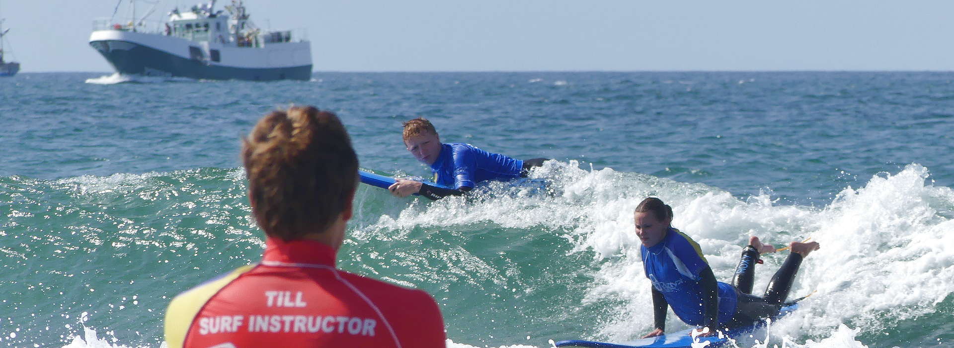 surf course practice in Spain