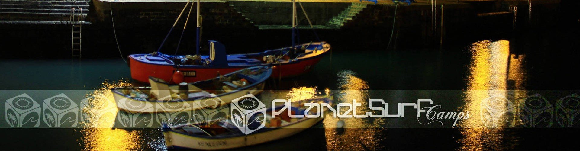 Canary Islands port boats at night